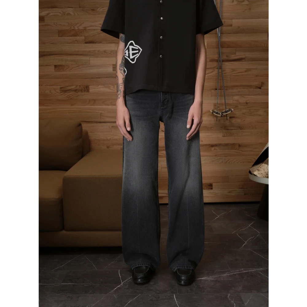 Rhude Straight Cut Denim Jeans Black Heren
