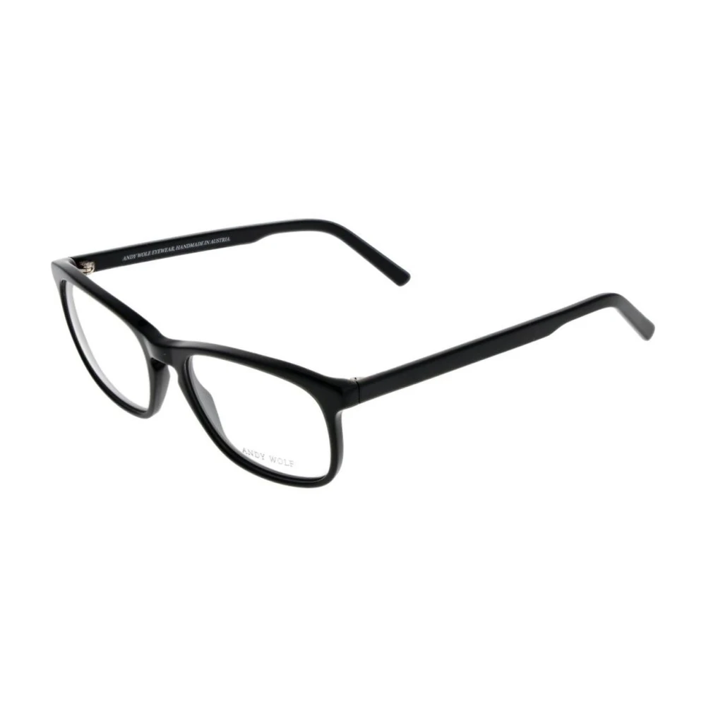 Andy Wolf Unisex Black Round Acetate Optical Frames With Case