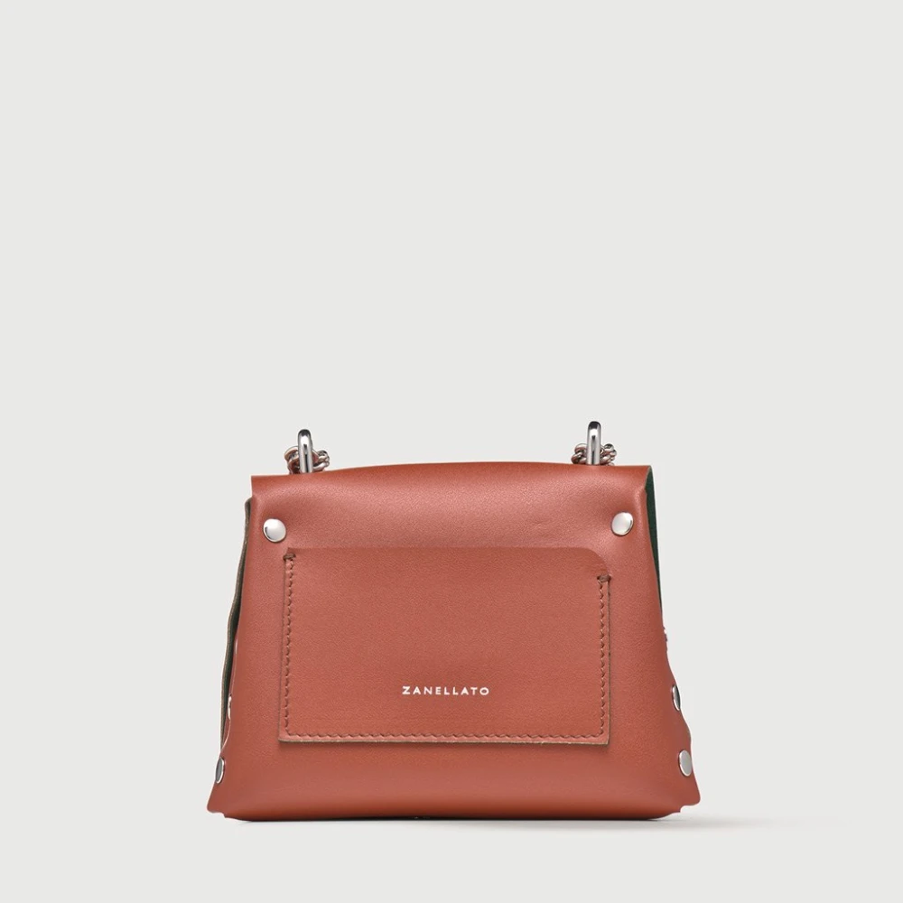 Zanellato Bruin leren crossbody tas Amar Superbaby Brown Dames