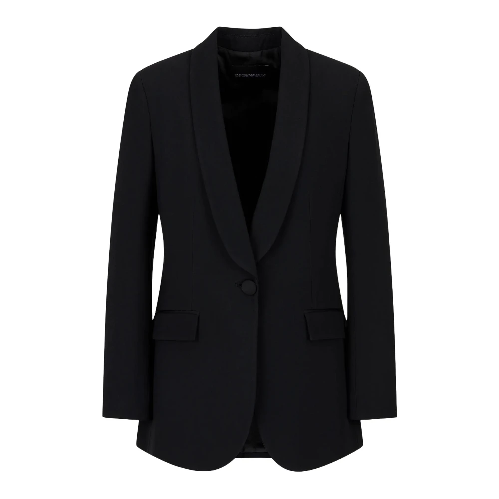 Emporio Armani Donna Nero - Blazer In Raso Envers - Jackets - 2XS