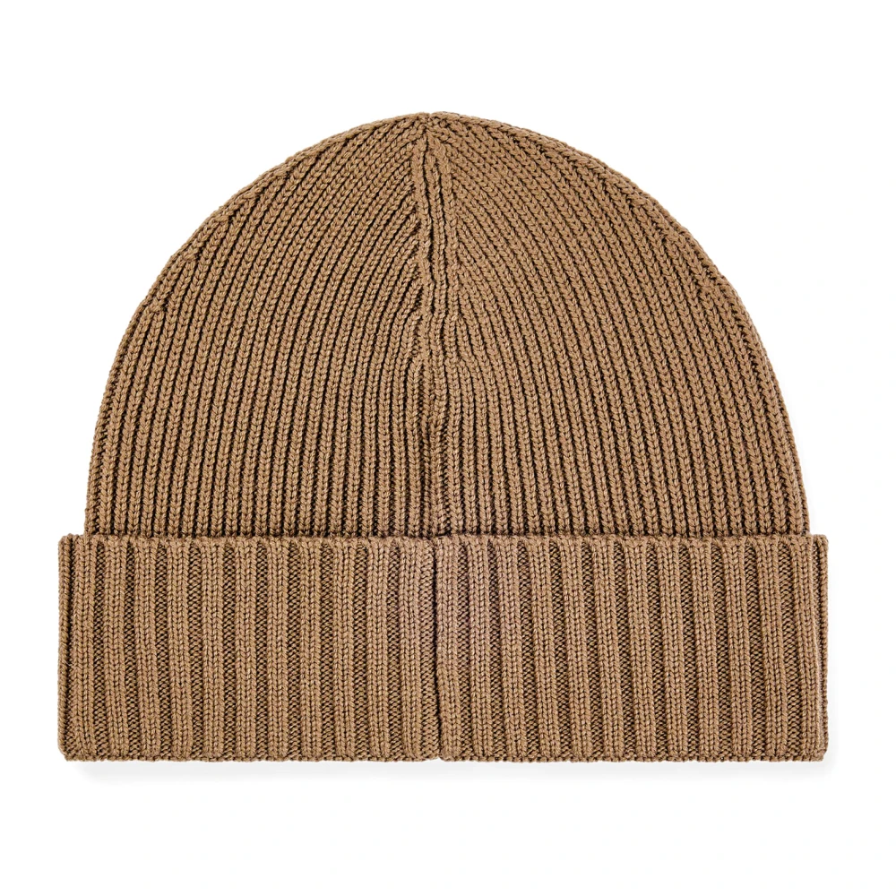 Hugo Boss Luxe Wol Beanie Hoed Bruin Brown Dames