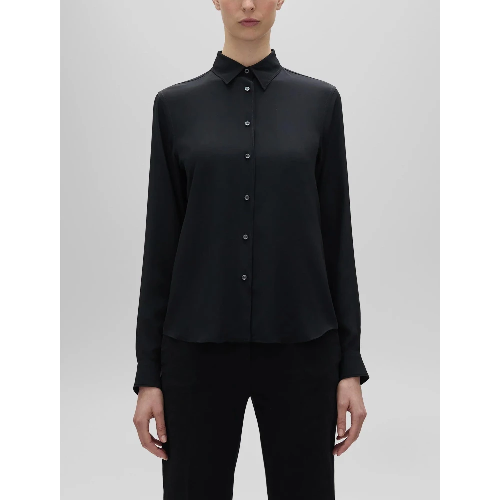 Aspesi Zijden Crepe de Chine Blouse Black Dames