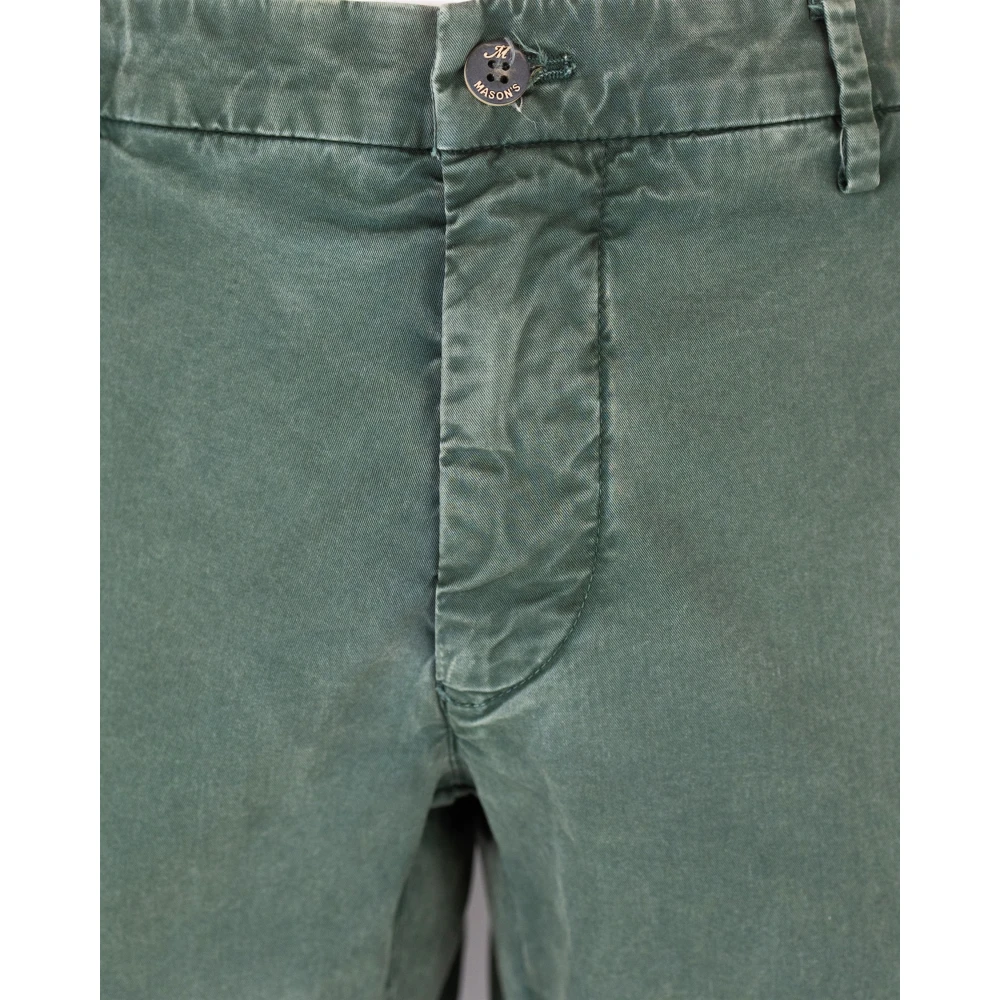 Mason's Groene Chino Broek Regular Fit Rits- en Knoopsluiting Green Heren