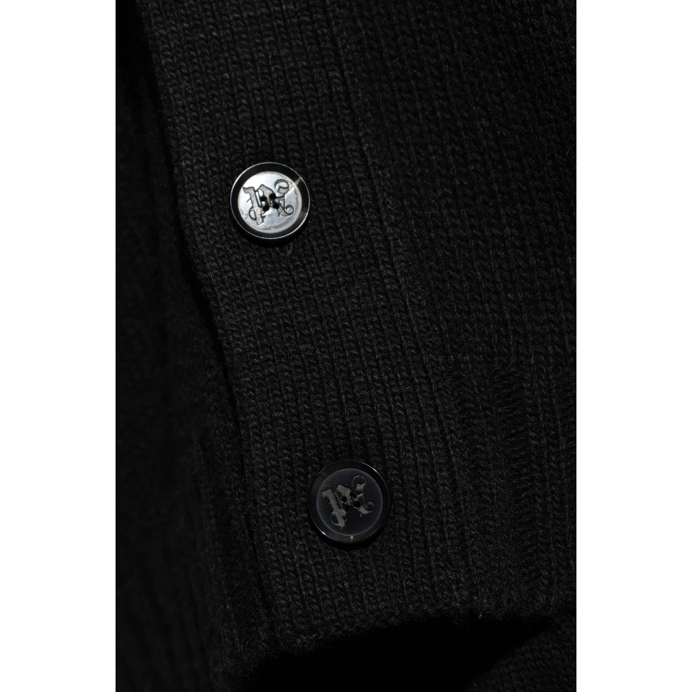 Palm Angels Cardigan met logo Black Heren