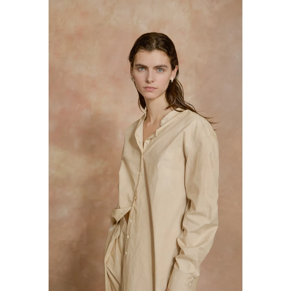 Cortana Yoko beige maltinto popeline overhemd Beige Dames
