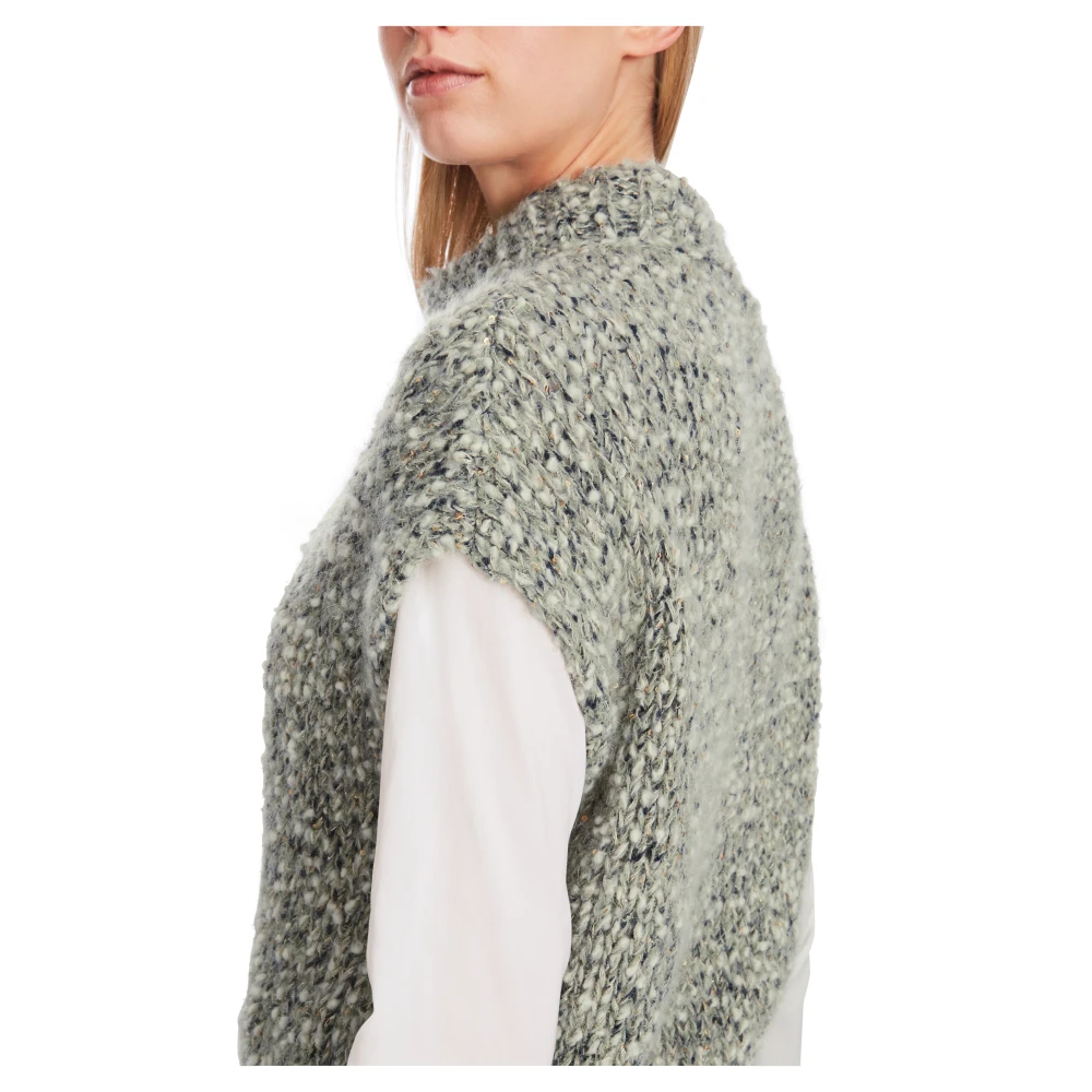 Marc Cain Mouwloze Bouclé Gebreide Trui White Dames