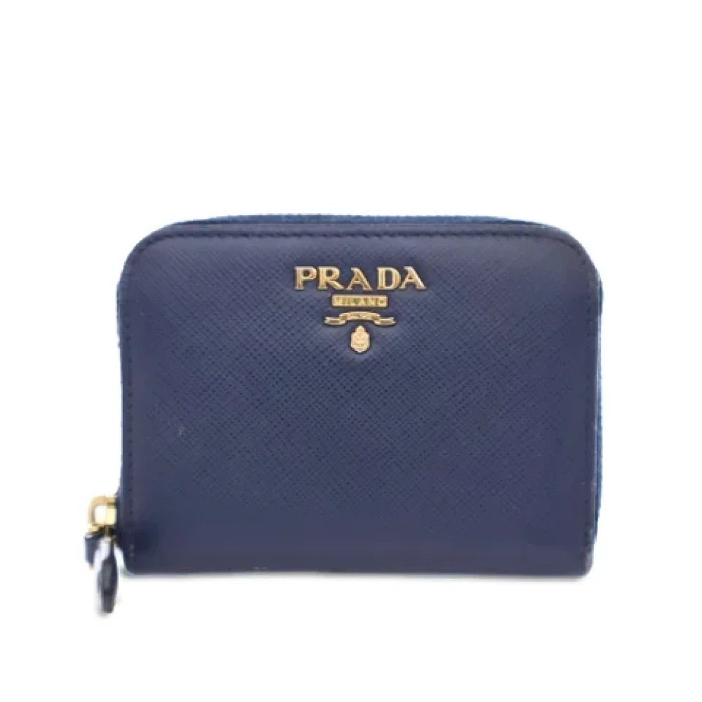 Prada Vintage Pre-owned Leather wallets Blue Dames