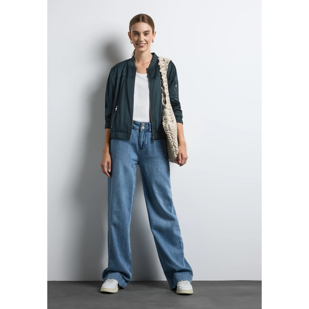 Street One Elegante Satijnen Bomberjack Green Dames