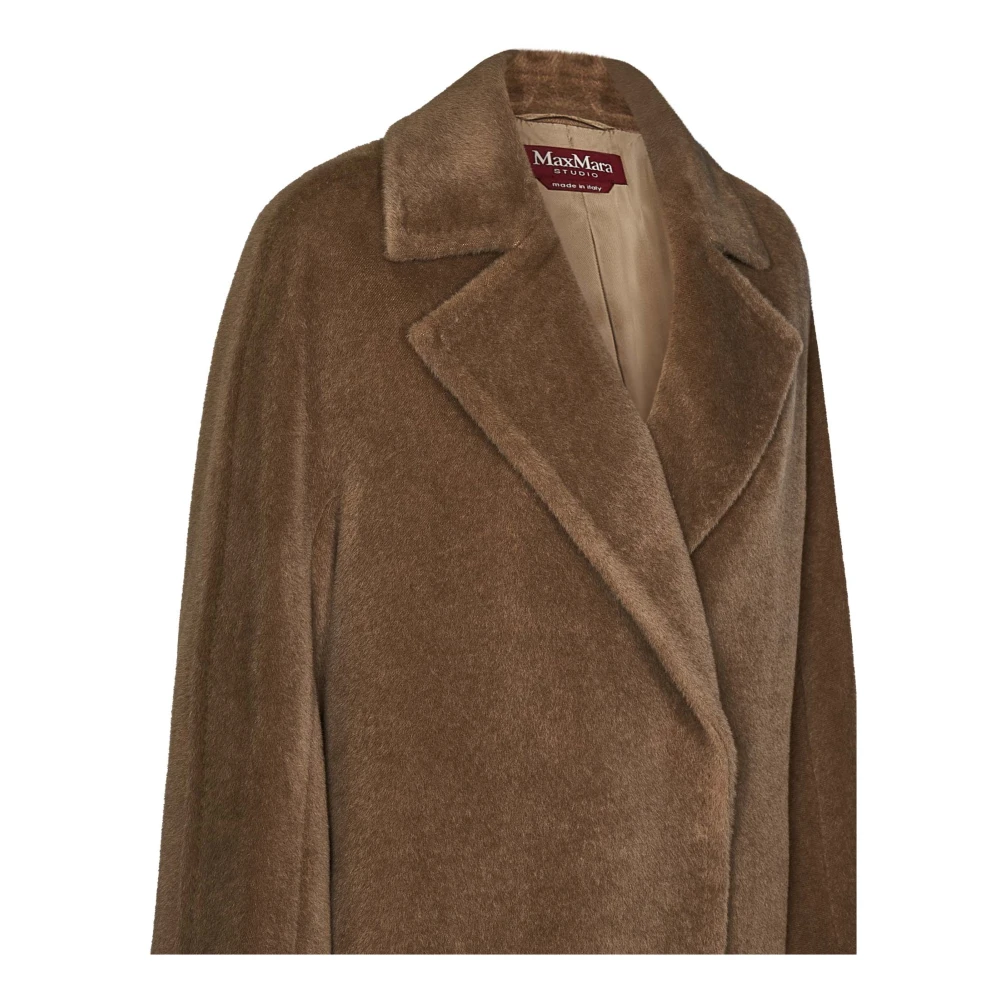 Max Mara Bruine Dubbelrijdige Jas Aw24 Brown Dames