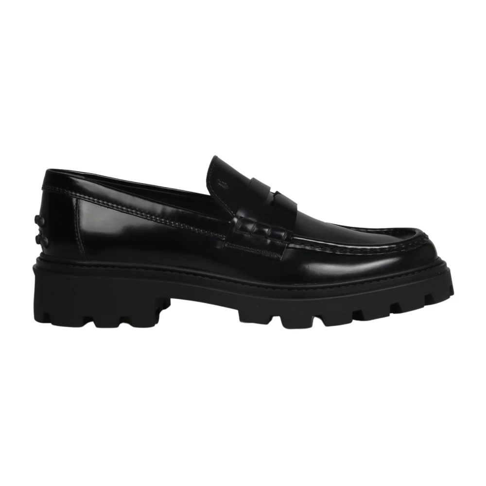 TOD'S Preppy Loafer in halfglanzend leer Black Dames