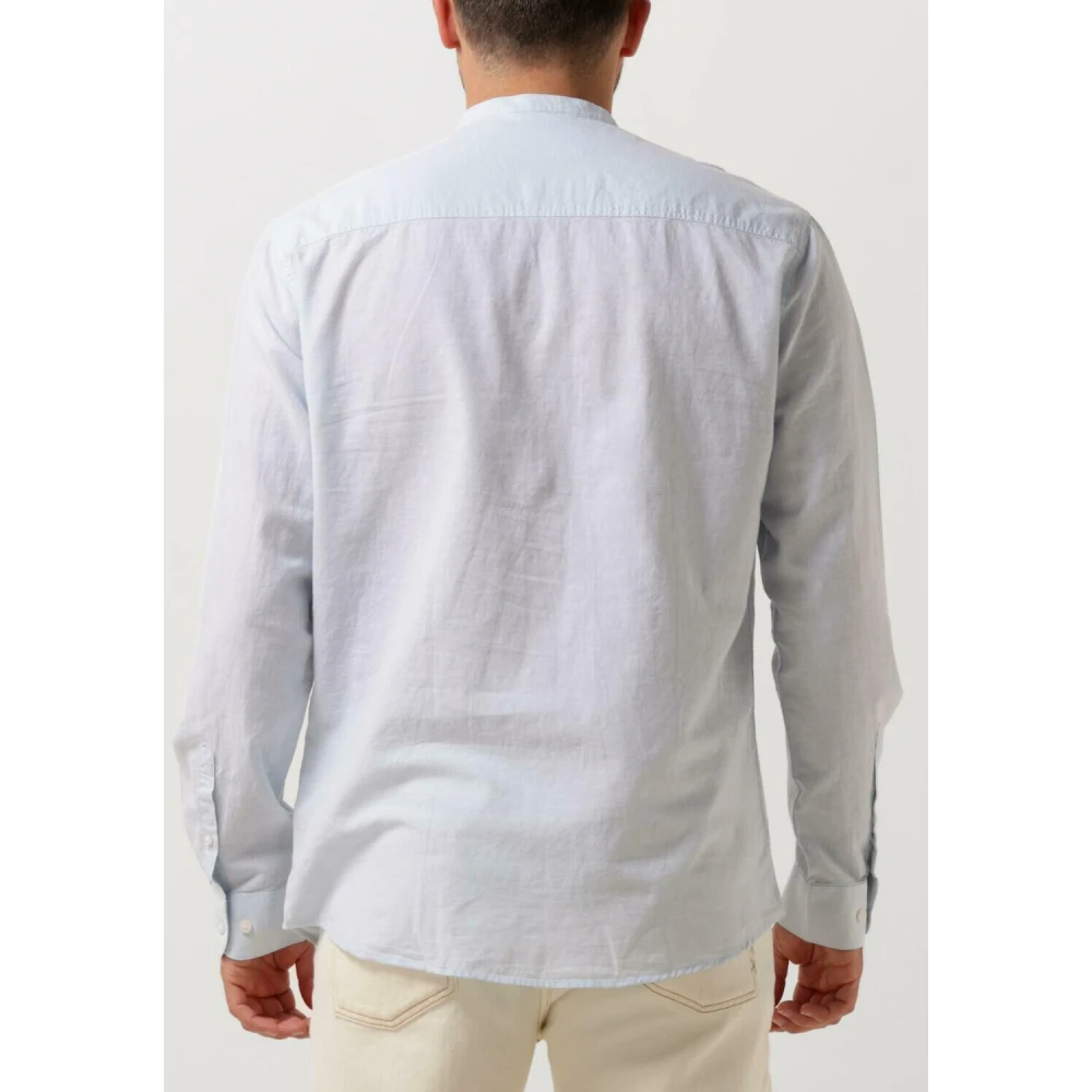 Selected Homme Heren Overhemden Slhregnew-linen Shirt Ls Band Blue Heren