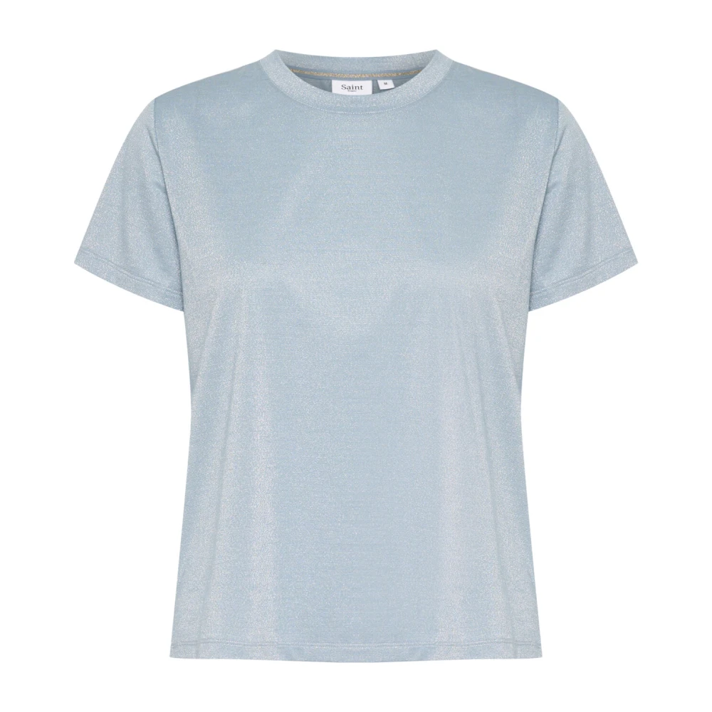 Saint Tropez Airy Blue Regular T-Shirt Top Blue Dames