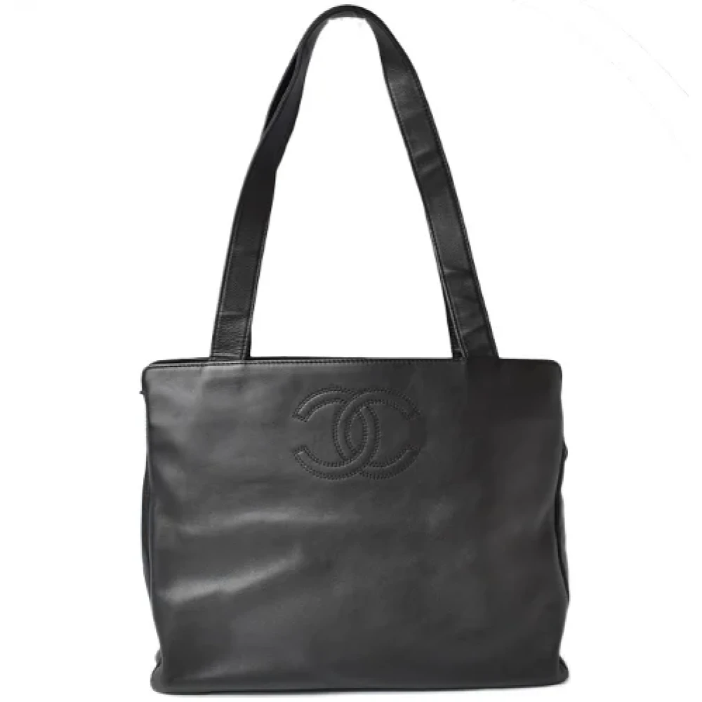 Chanel Vintage Pre-owned Leather totes Black Dames