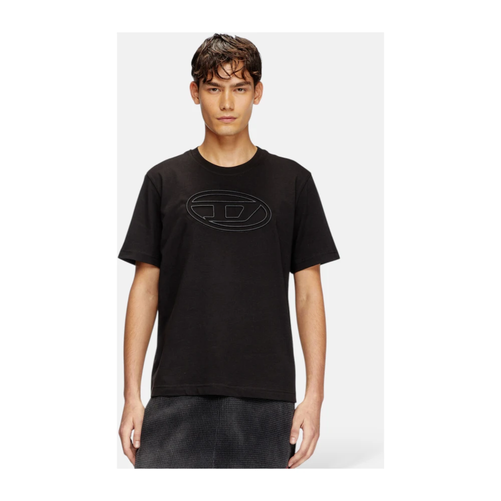 Diesel Iconisch Logo T-shirt met Ontwerp Black Heren