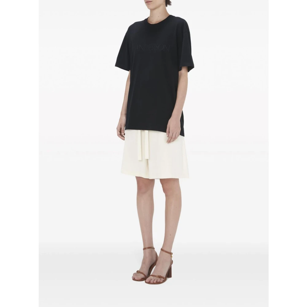 JW Anderson Logo Borduurwerk T-Shirt Black Dames