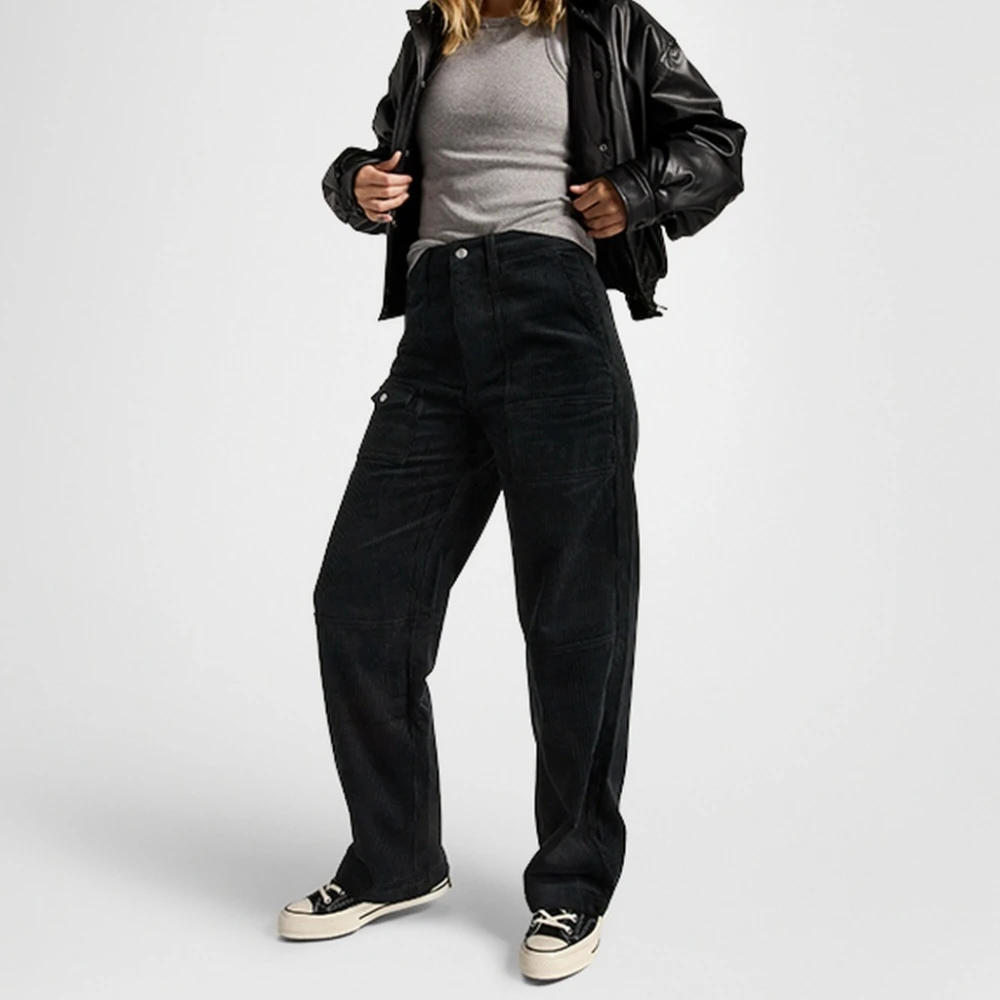 Converse Ribfluwelen Damesbroek Black Dames