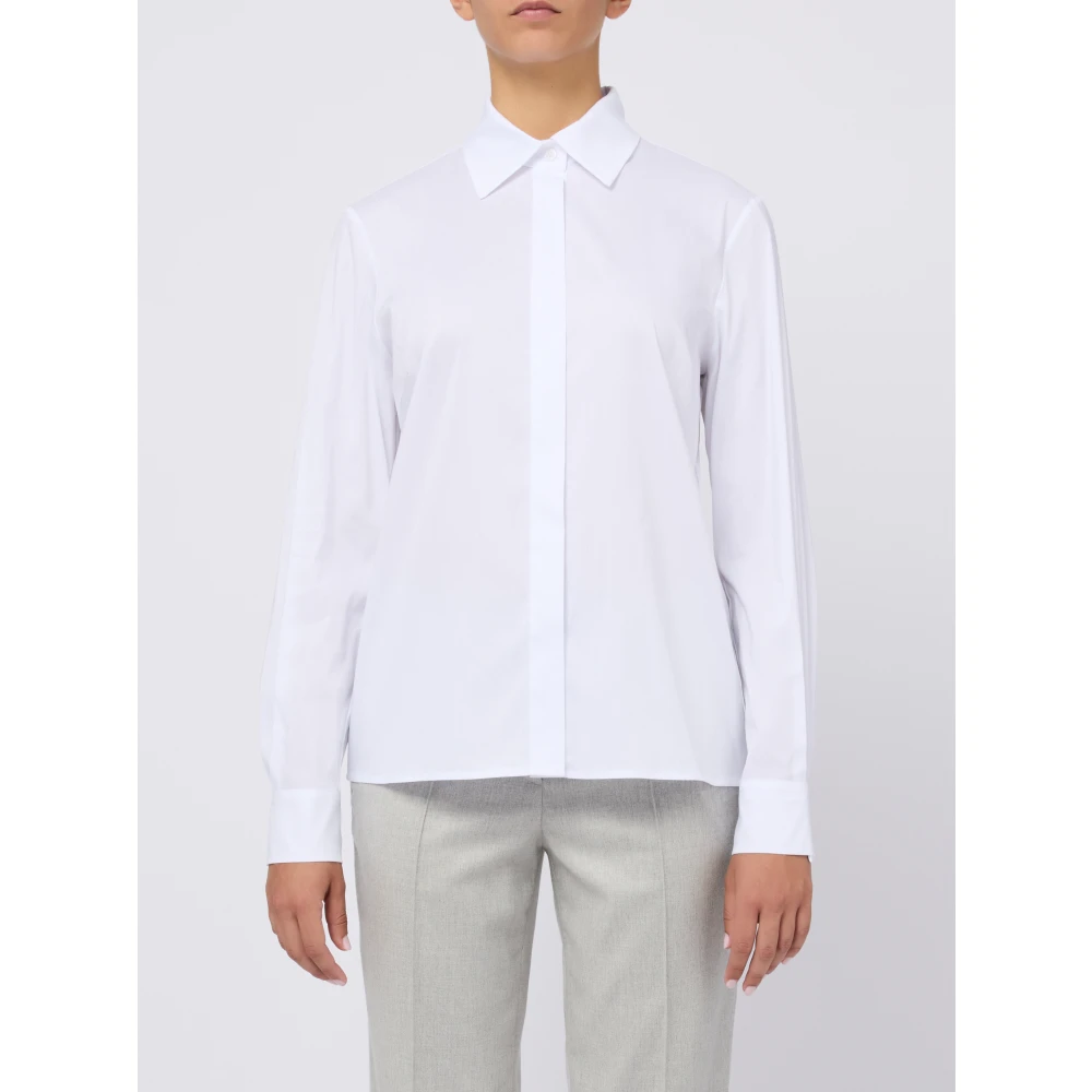 D.Exterior Klassieke Katoenen Witte Blouse Vrouwen White Dames