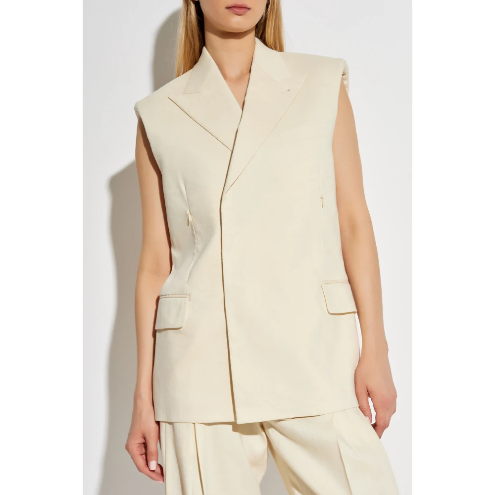 Helmut Lang Linnen vest Beige Dames