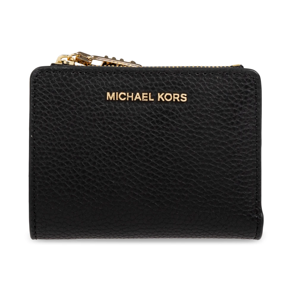 Michael Kors Portemonnee van Gelaagd Leder met Druksluiting Black Dames