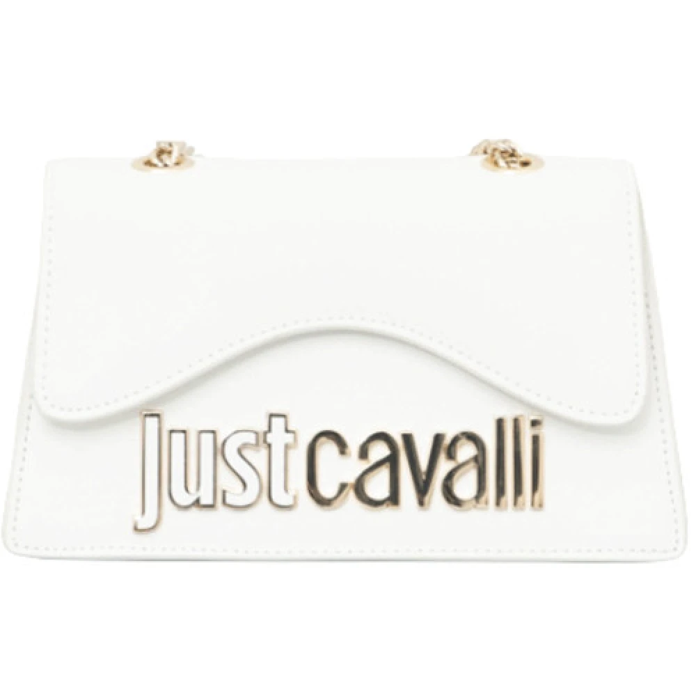 Just Cavalli Witte Mini Handtas met Gouden Handvat White Dames