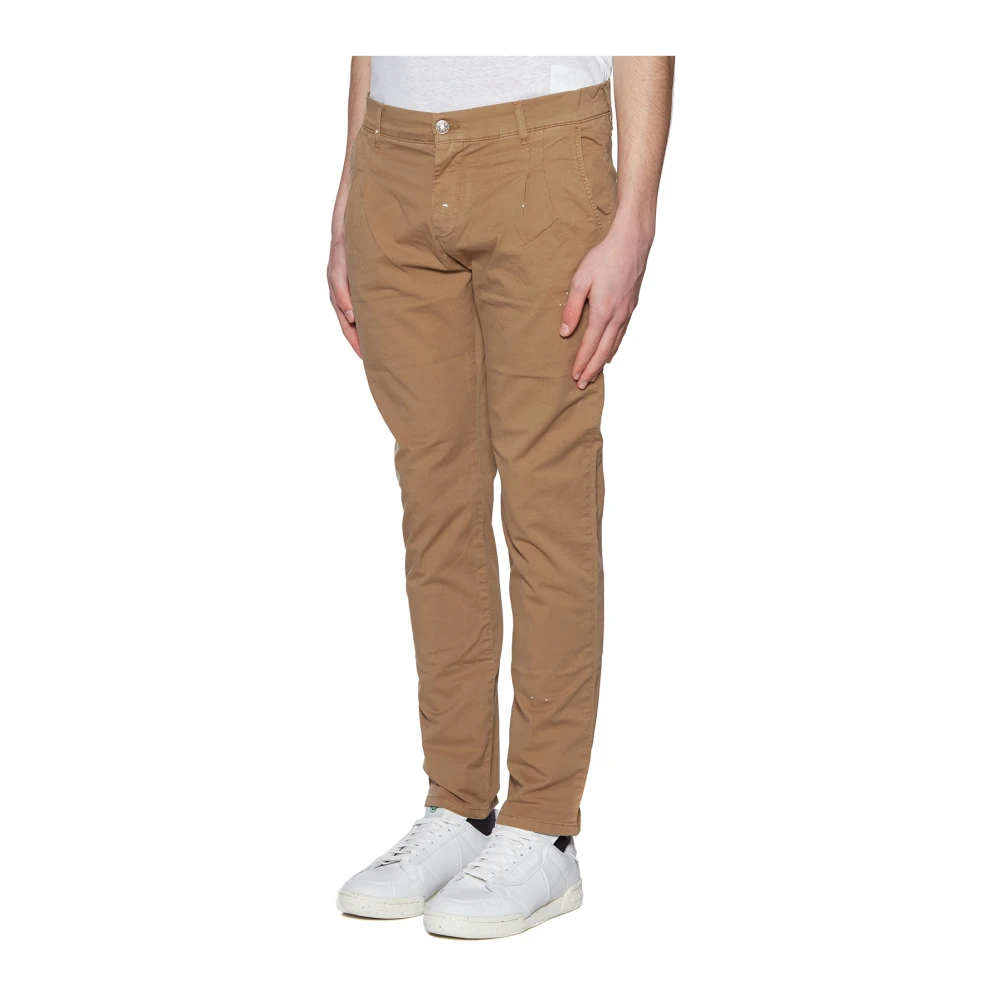 Daniele Alessandrini Katoenen Chino Broek Brown Heren