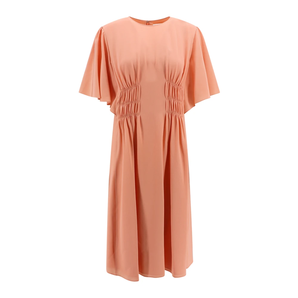 Chloé Zijden jurk met voorpand draperie Pink Dames