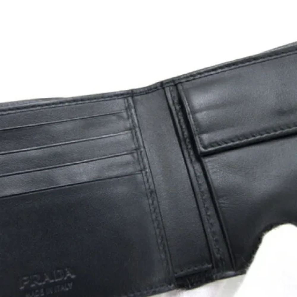 Prada Vintage Pre-owned Leather wallets Black Dames