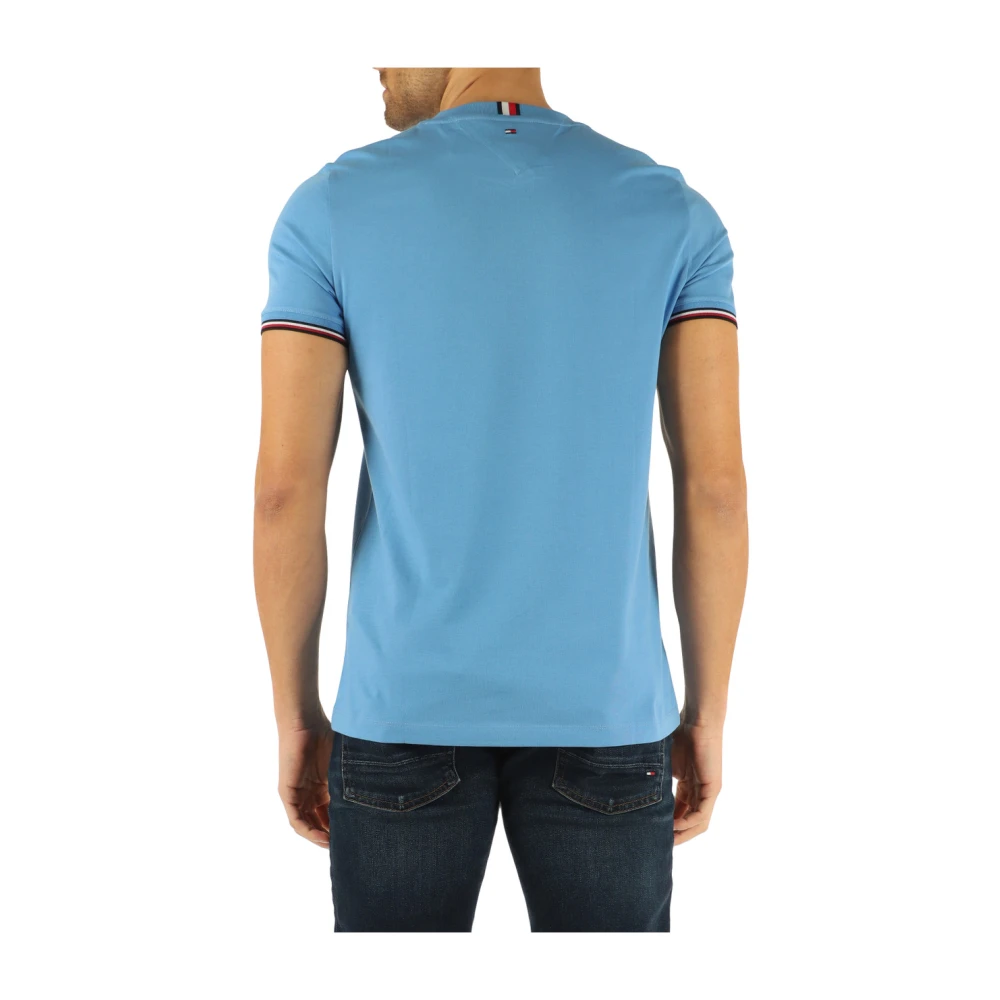 Tommy Hilfiger Slim Fit Katoenen T-Shirt met Logo Blue Heren