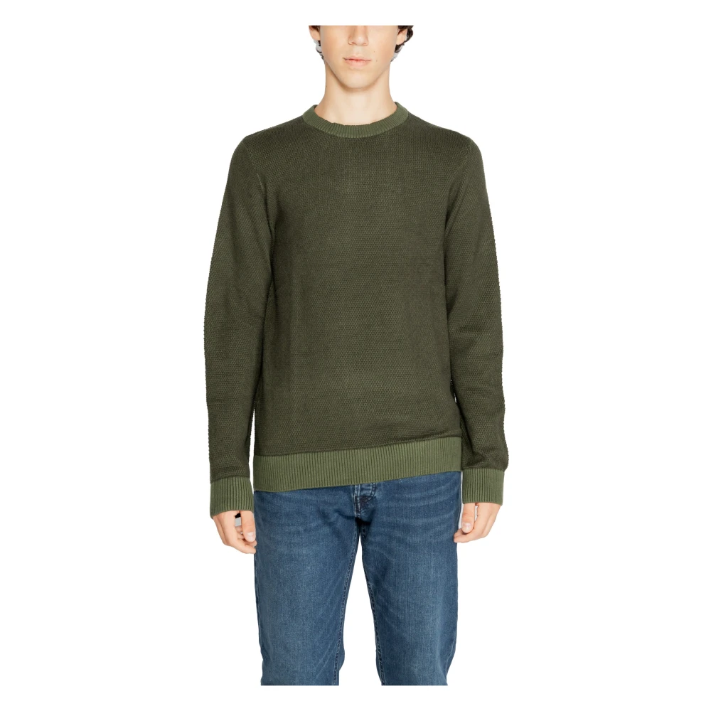 jack & jones Groene Gebreide Ronde Hals Trui Mannen Green Heren