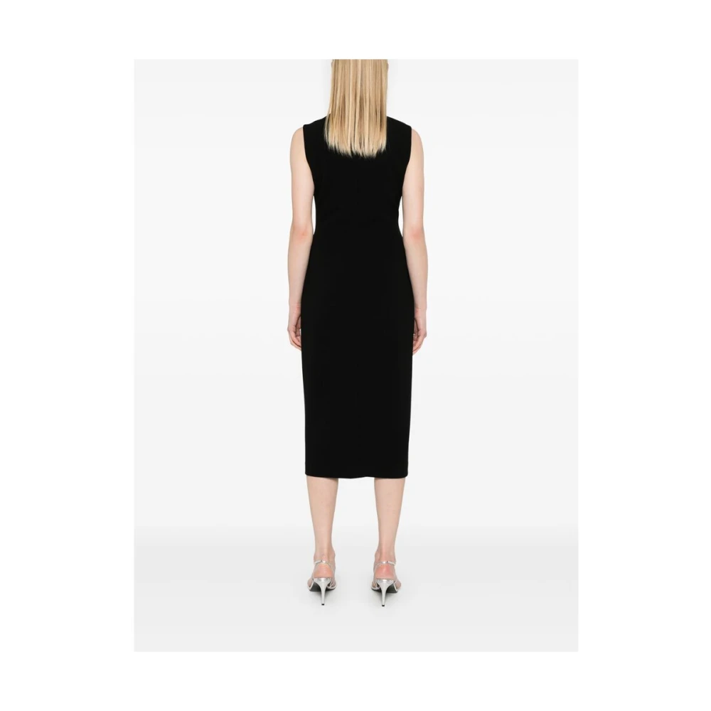 Theory Zwarte Mouwloze Ronde Hals Jurk Black Dames