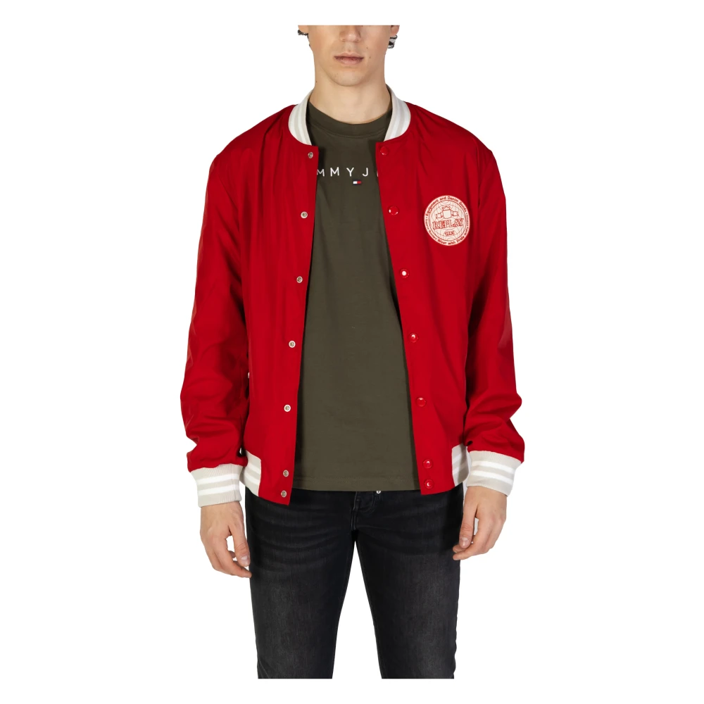 Replay Varsity Bomberjack Red Heren