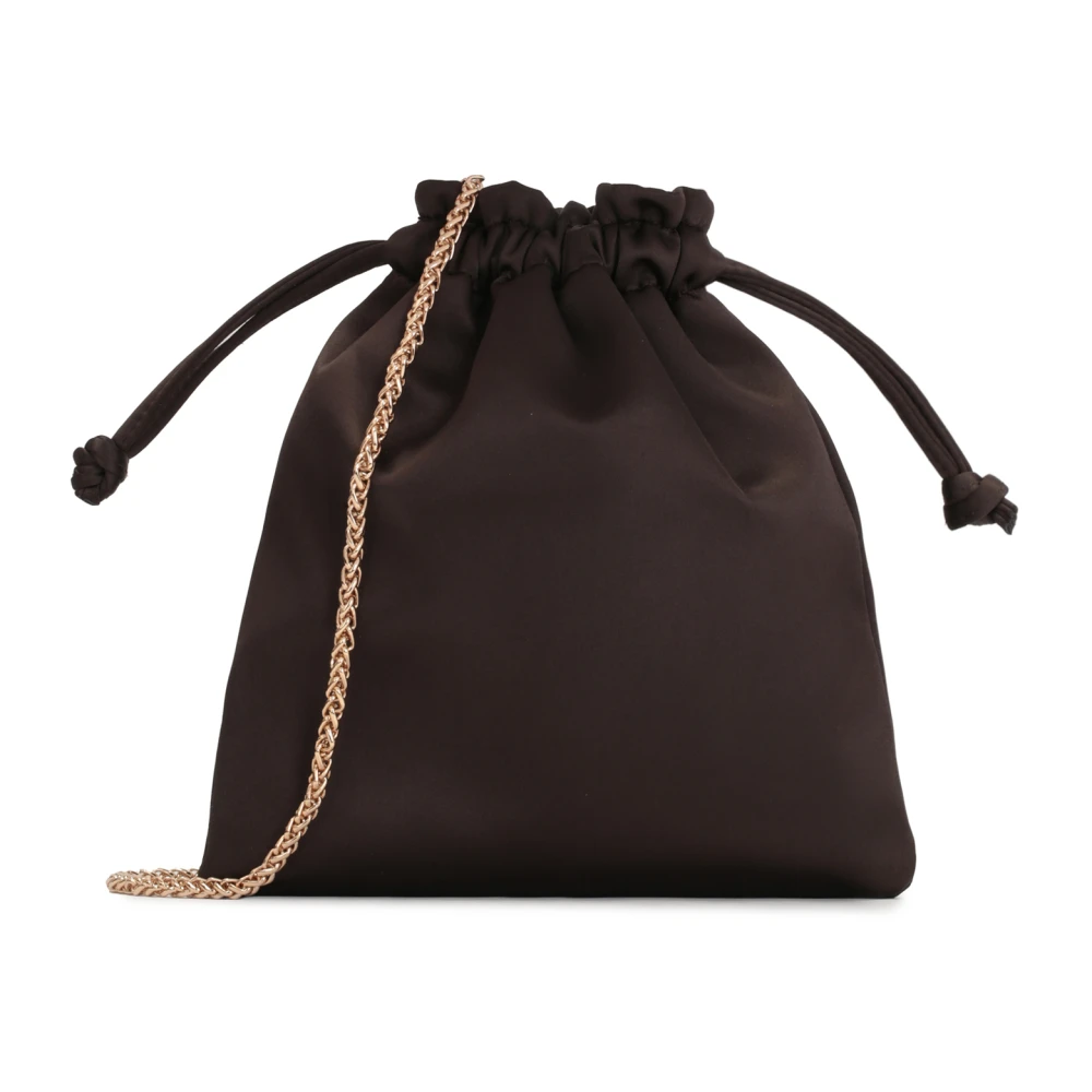 Kazar Donkerbruine tas met satijnen afwerking Brown Dames