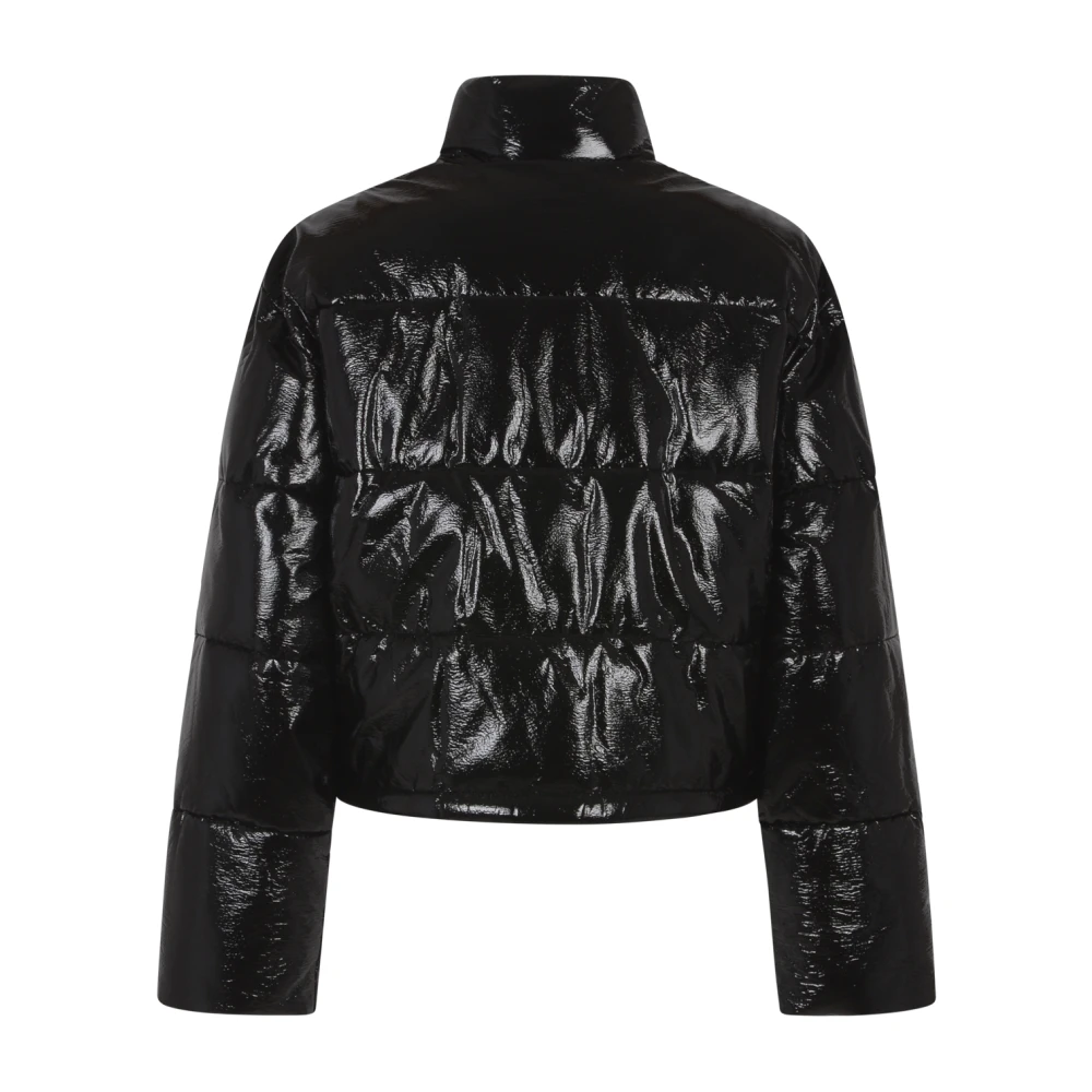 Courrèges Zwarte Vinyl Puffer Jas Black Dames