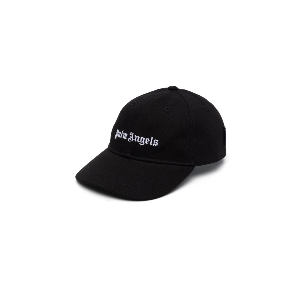 Palm Angels Unisex Kids Black Hats & Caps, One Size, Logo Embroidered Cotton Cap