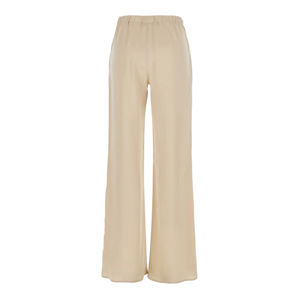 Antonelli Firenze Zijde Blend Wijde Beige Broek Beige Dames