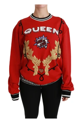 Röd Queen Love Paljetter Tröja
