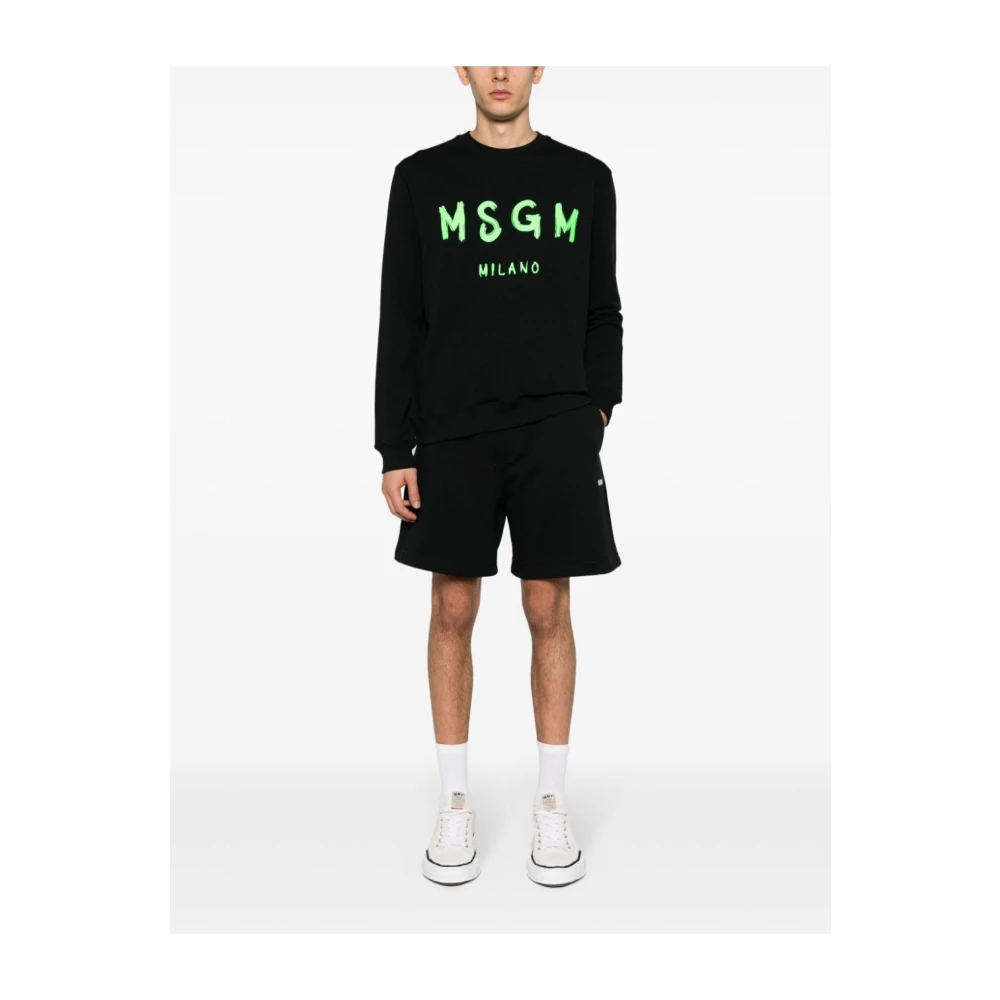 Msgm Zwarte Casual Shorts voor Mannen Black Heren