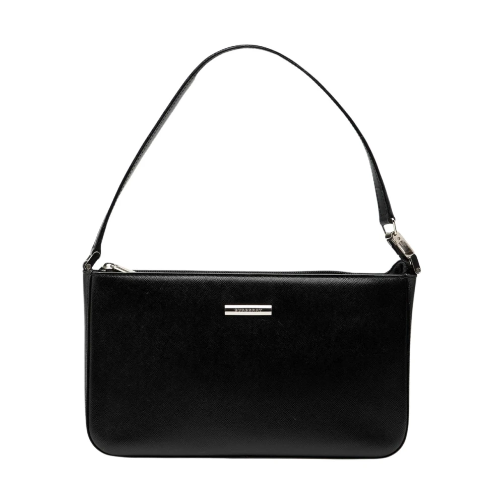 Burberry Vintage Women's Black Pre-Owned Rectangular Handbag
