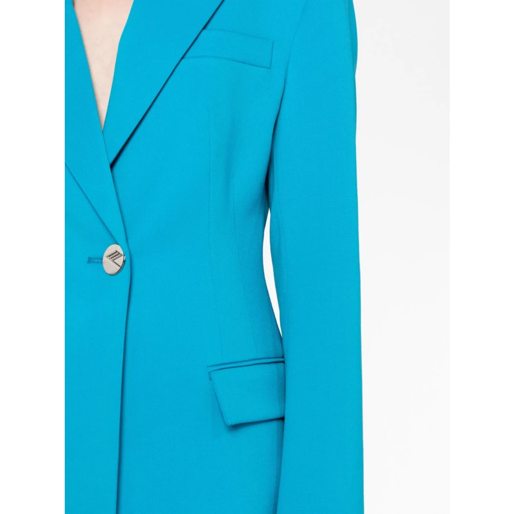 The Attico Capri-Blauwe Single-Breasted Wollen Blazer Blue Dames