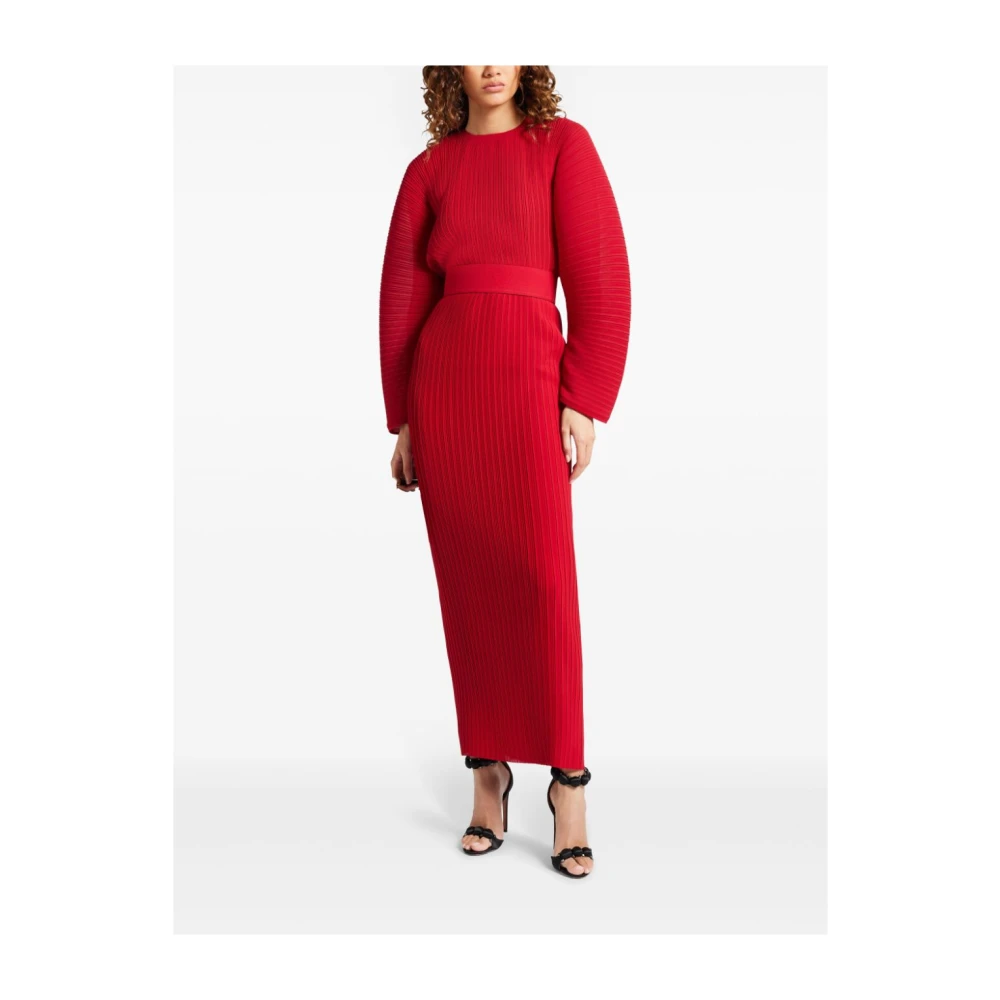 Solace London Robijnrode Jurk met Lange Mouwen Red Dames