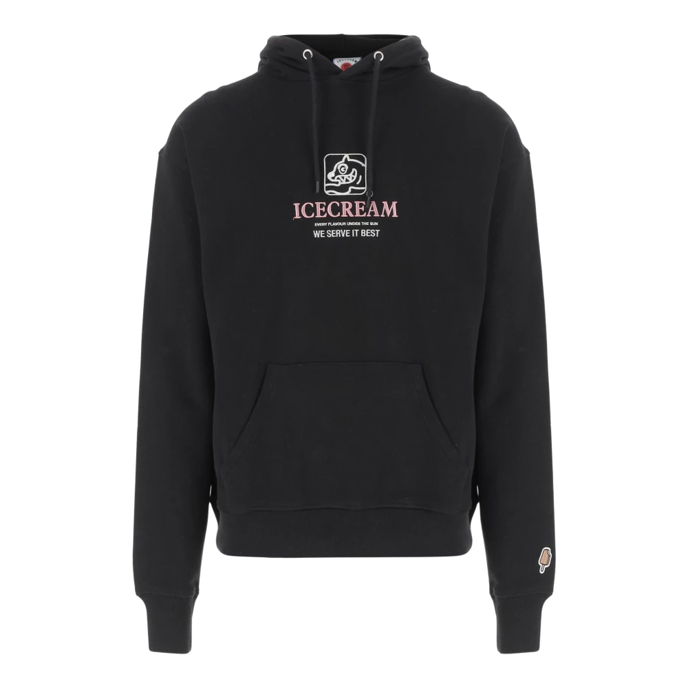 Icecream Men's Black Cotton Logo Sweatshirt Hoodie