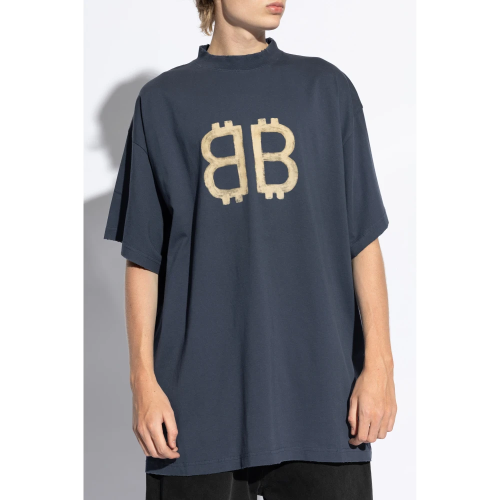 Balenciaga T-shirt met logo Gray Heren