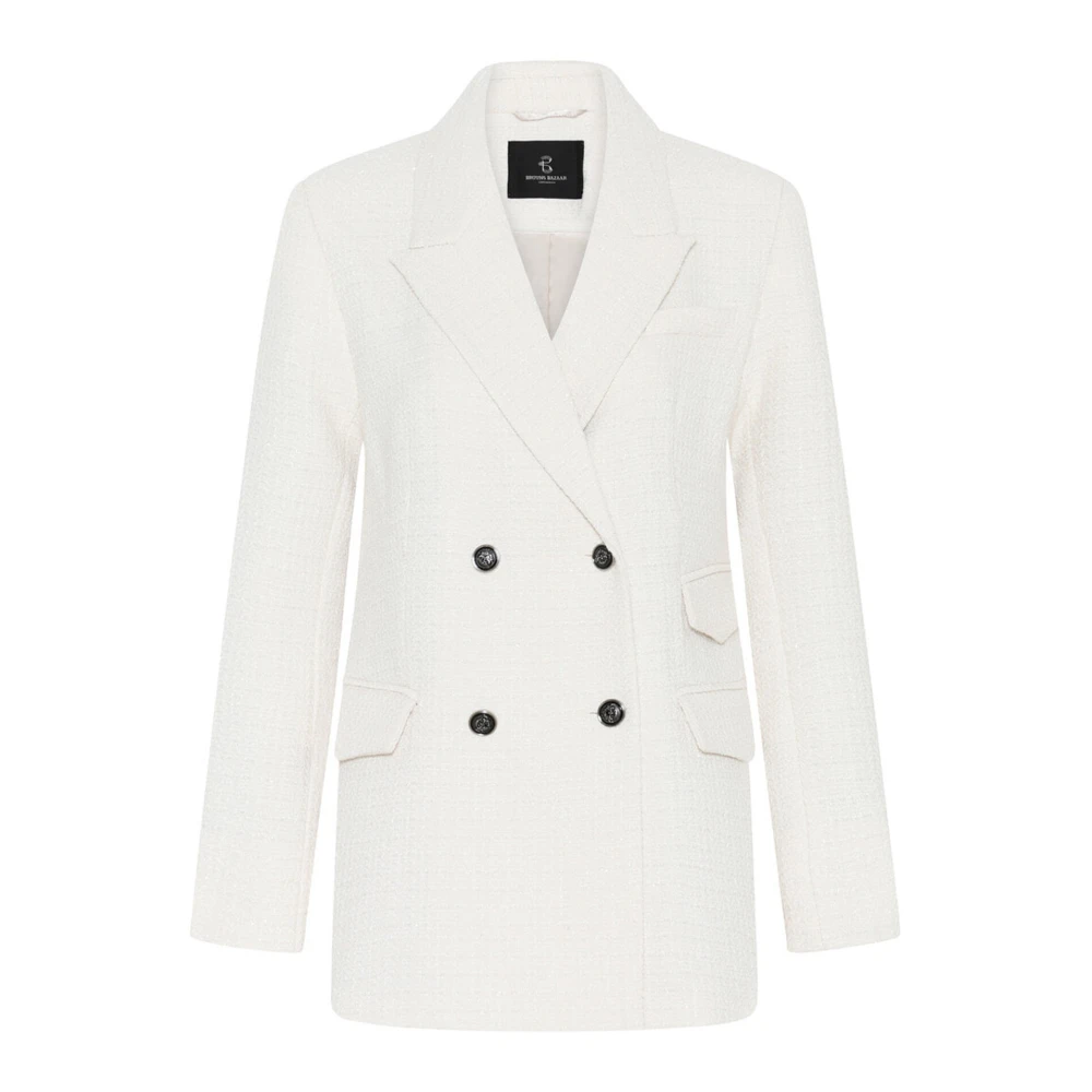 Bruuns Bazaar Witte Blazer met Klepzakken White Dames