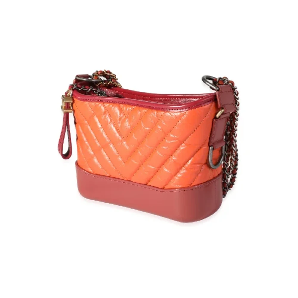 Chanel Vintage Pre-owned Leather crossbody-bags Orange Dames