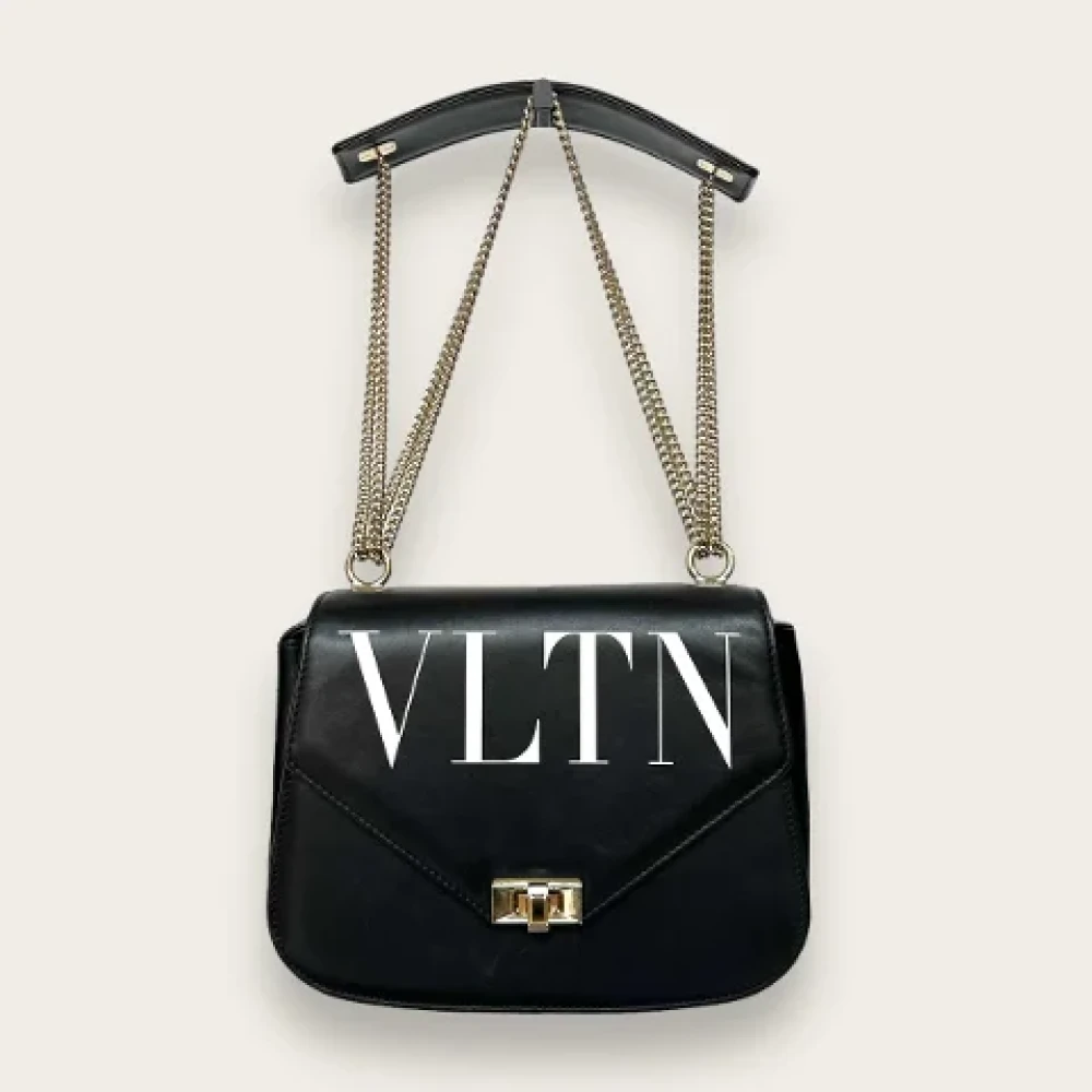 Valentino Vintage Pre-owned Leather shoulder-bags Black Dames