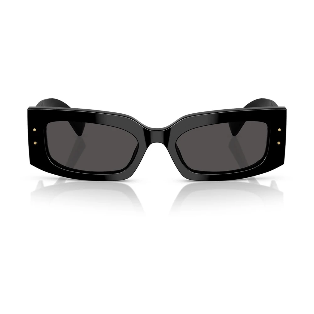 Dolce & Gabbana Unisex Black Rectangular Acetate Sunglasses