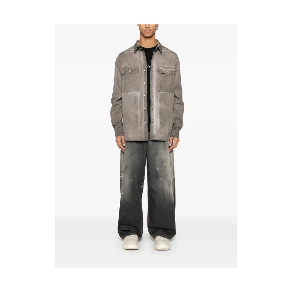 Rick Owens Donkere Schaduw Knoopsluiting Buitenkleding Gray Heren