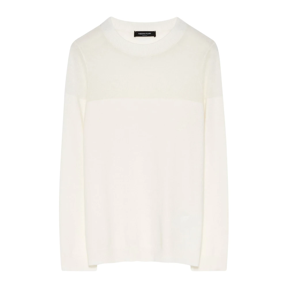 Fabiana Filippi Elegant Crewneck Sweater White Dames