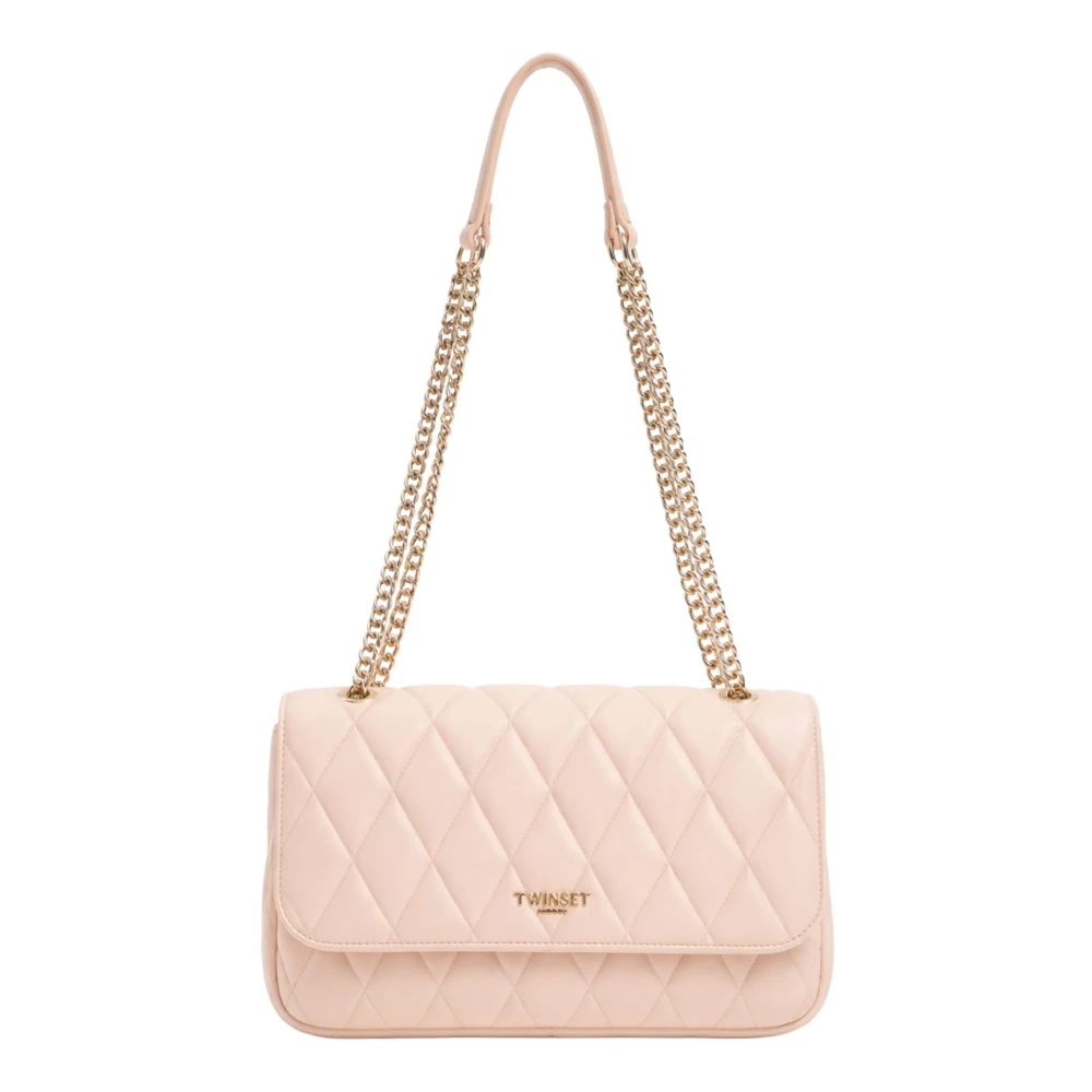 Twinset Women's Pink Quilted Shoulder Bag