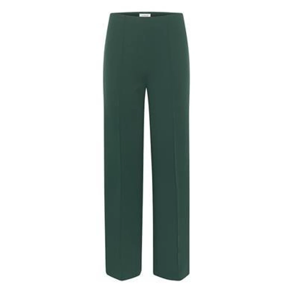 Soaked in Luxury Elastische Taille Rechte Pijp Broek Green Dames